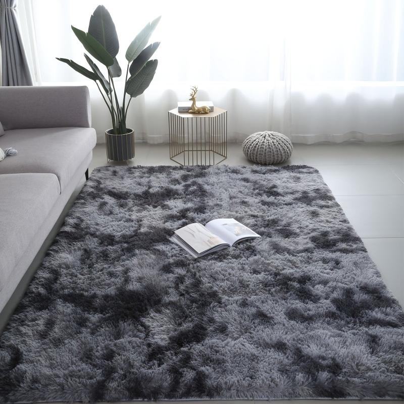 Soft Grey Plush Rug for Bedroom/Living Room 62.99x90.55 Inches