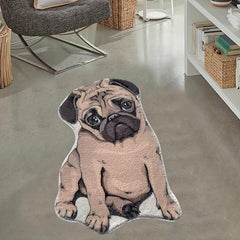 Dog Shaped Geometric Indoor Area Rug Non-slip Mat