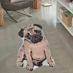 Dog Shaped Geometric Indoor Area Rug Non-slip Mat