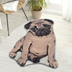 Dog Shaped Geometric Indoor Area Rug Non-slip Mat