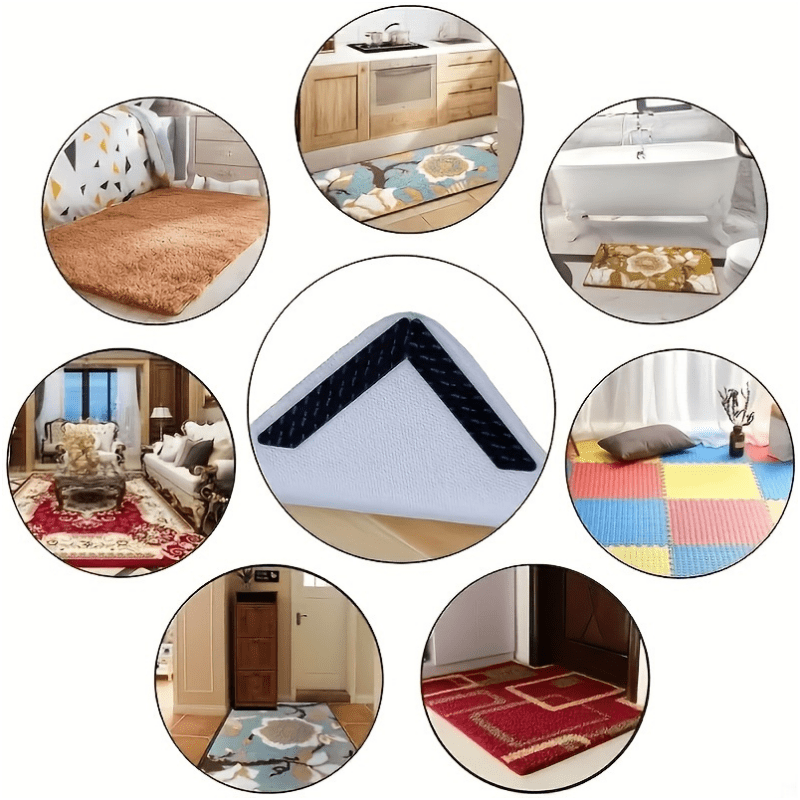 10pcs Rug Gripper Tape Non Slip Rug Pads Double Sided Rug Stickers