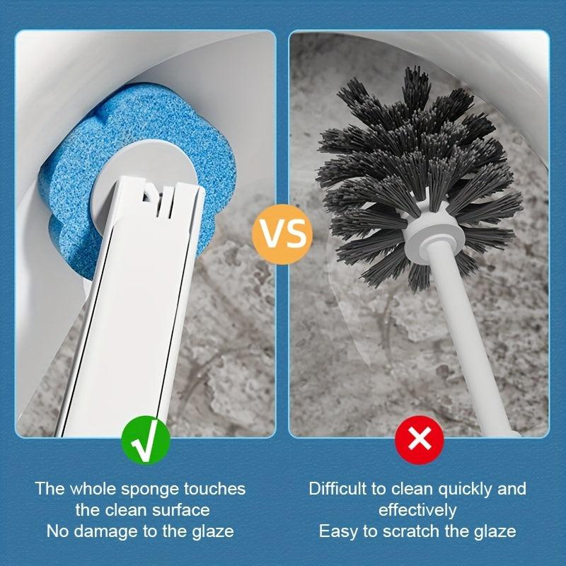 Disposable Toilet Brush Replacement Head Set No Dead Corner Decontamination