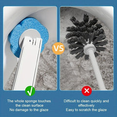 Disposable Toilet Brush Replacement Head Set No Dead Corner Decontamination