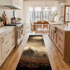 Gothic Halloween Theme Laundry Room Rug Soft Non Slip Washable Stair Carpet Runn