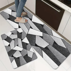 Geometric Anti Fatigue Kitchen Mat Non Slip Absorbent Bath Mat