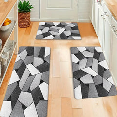 Geometric Anti Fatigue Kitchen Mat Non Slip Absorbent Bath Mat