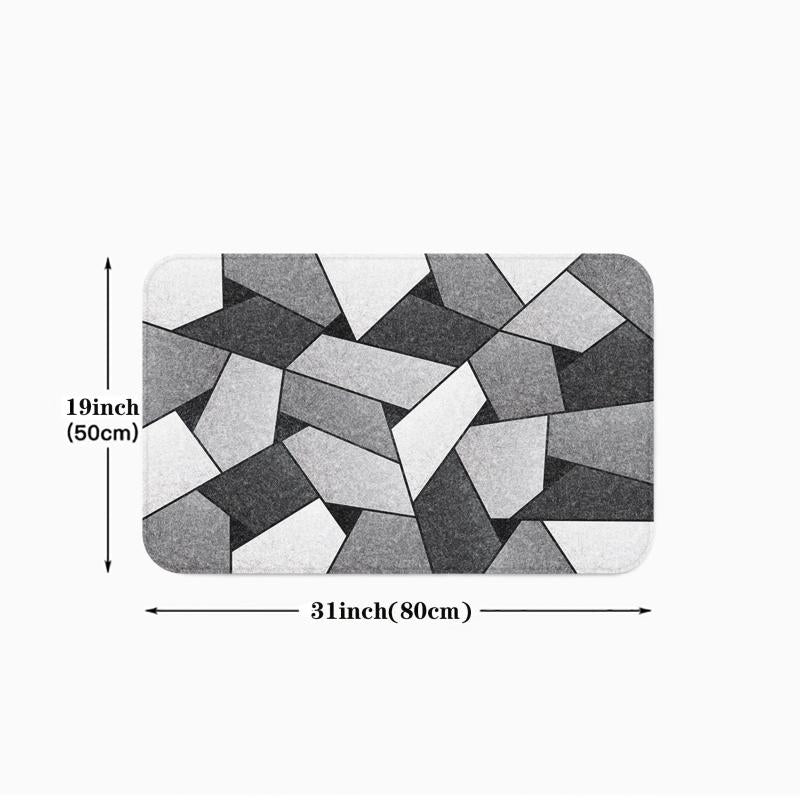 Geometric Anti Fatigue Kitchen Mat Non Slip Absorbent Bath Mat