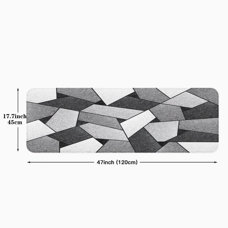Geometric Anti Fatigue Kitchen Mat Non Slip Absorbent Bath Mat