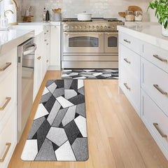Geometric Anti Fatigue Kitchen Mat Non Slip Absorbent Bath Mat