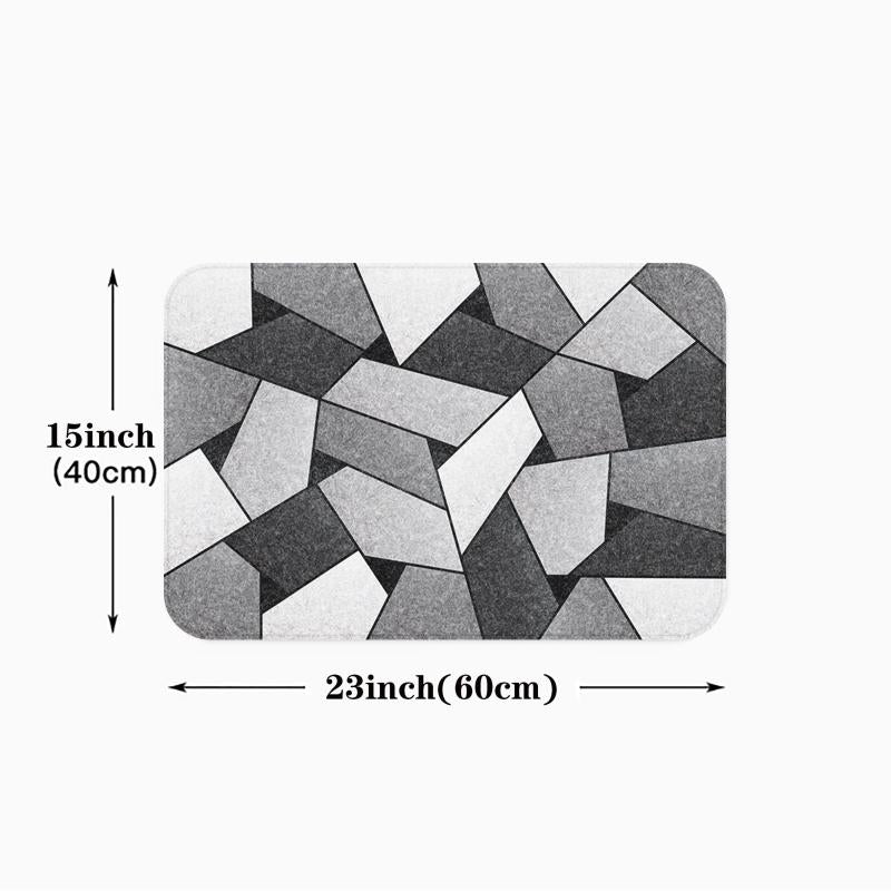 Geometric Anti Fatigue Kitchen Mat Non Slip Absorbent Bath Mat