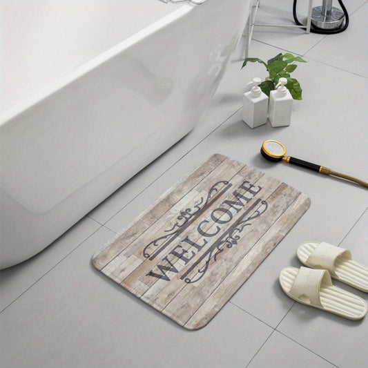 Vintage Style Printed Doorway Kitchen Bathroom Toilet Non-slip Absorbent Wear-re