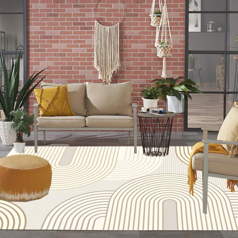 Modern Area Rug Living Room Rugs Washable Soft Neutral Boho M