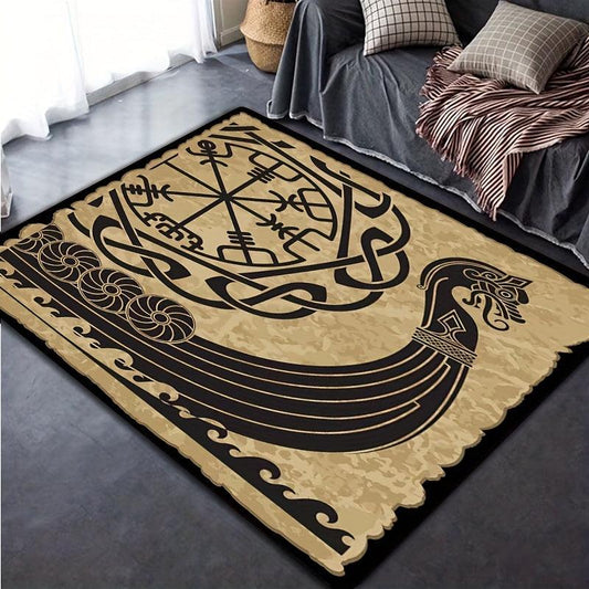 Vintage Viking Rune Rugs Soft Carpet for Home Office Hallway