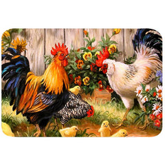 Vintage Rooster Kitchen Floor Mat Non-Slip Soft Rug Waterproof Mat
