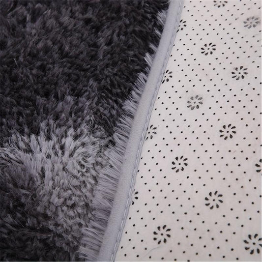 Soft Tie-Dyed Plush Area Rug Washable Shag Furry Carpet for Bedroom Living Room
