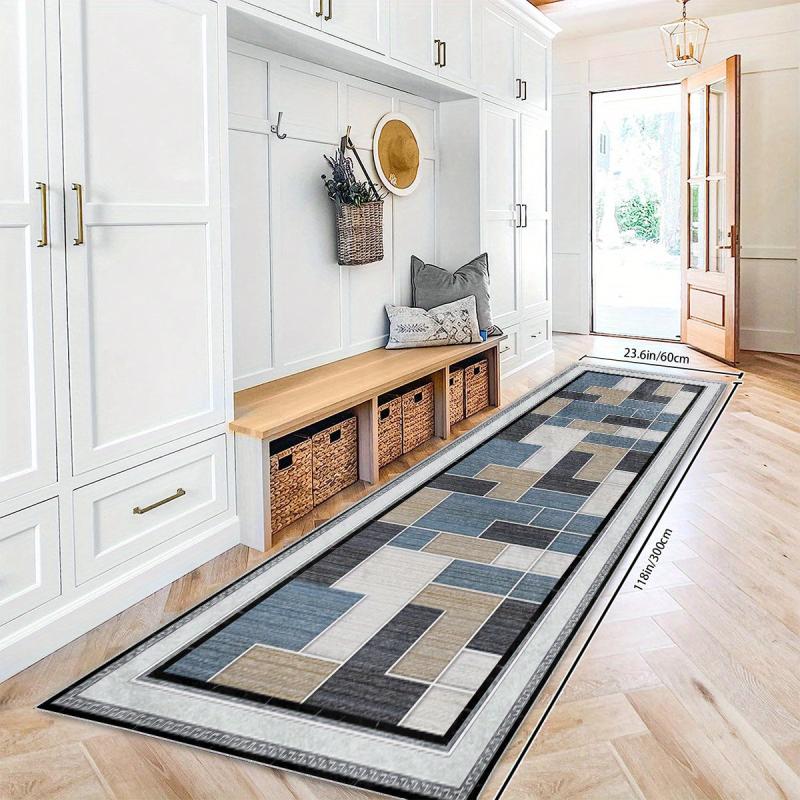 Modern Geometric Non Slip 2'X10' Indoor Outdoor Waterproof Runner Rug