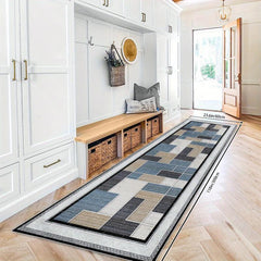 Modern Geometric Non Slip 2'X10' Indoor Outdoor Waterproof Runner Rug