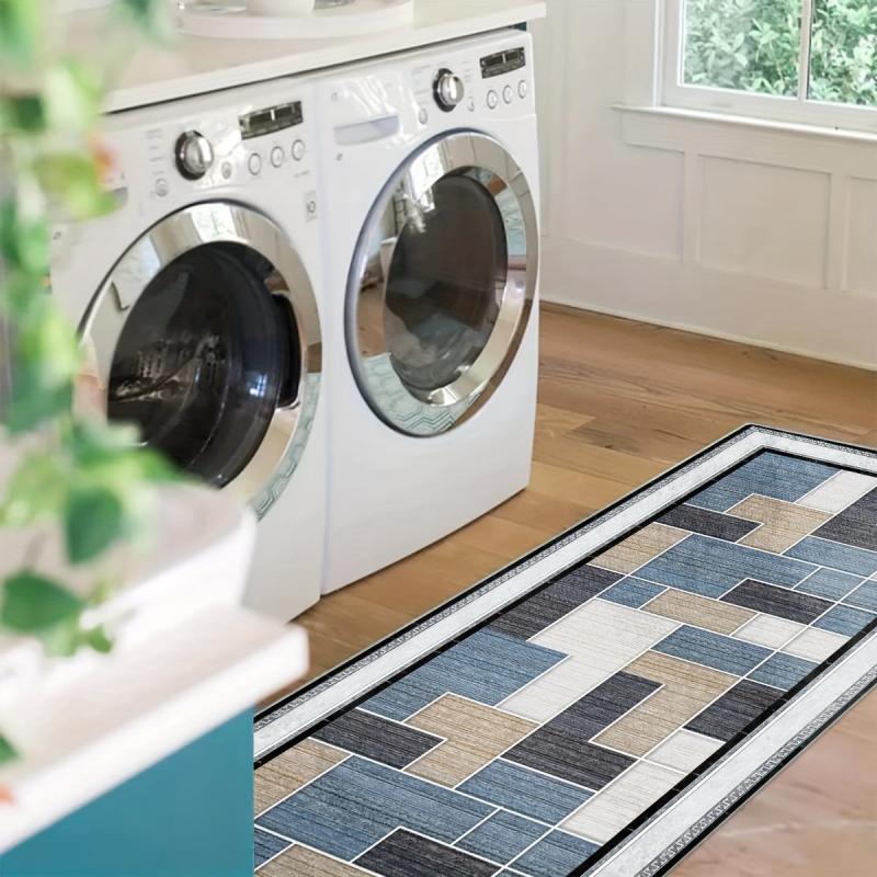 Modern Geometric Non Slip 2'X10' Indoor Outdoor Waterproof Runner Rug