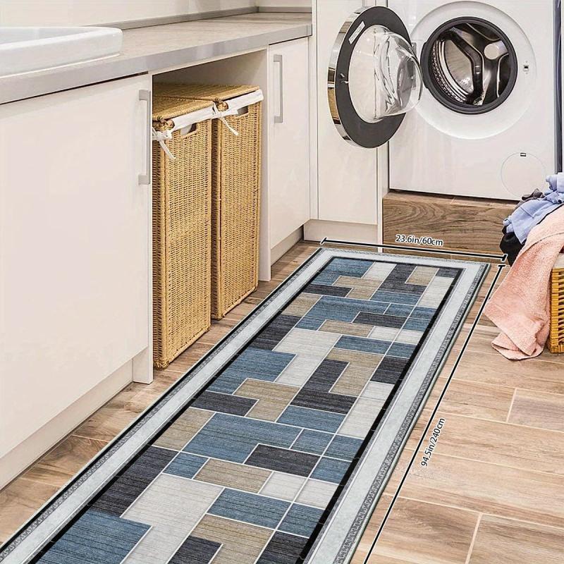 Modern Geometric Non Slip 2'X10' Indoor Outdoor Waterproof Runner Rug