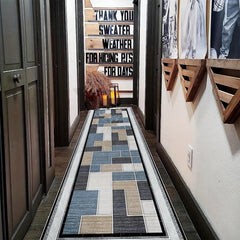 Modern Geometric Non Slip 2'X10' Indoor Outdoor Waterproof Runner Rug