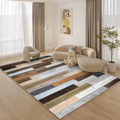 Vintage Wood Print Rug 2X6ft Low Pile Area Rug