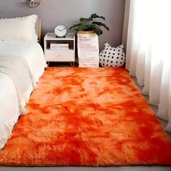 Soft Fluffy Fuzzy Area Rug Shaggy Carpet Tie Dye Orange