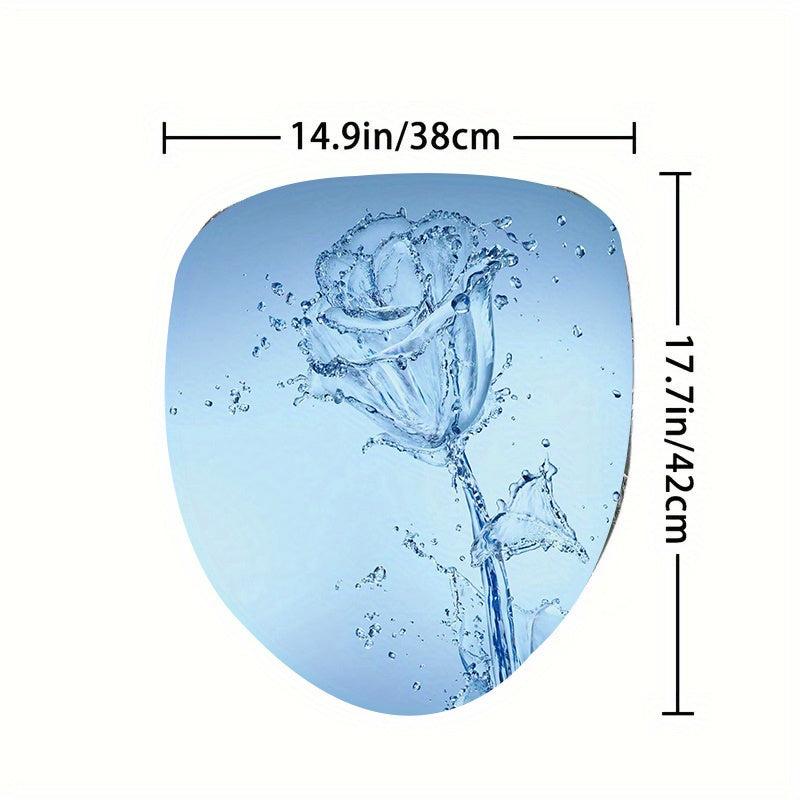 Rose Pattern Shower Curtain & Bathroom Rug Set