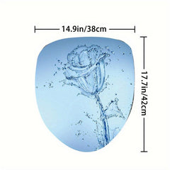 Rose Pattern Shower Curtain & Bathroom Rug Set