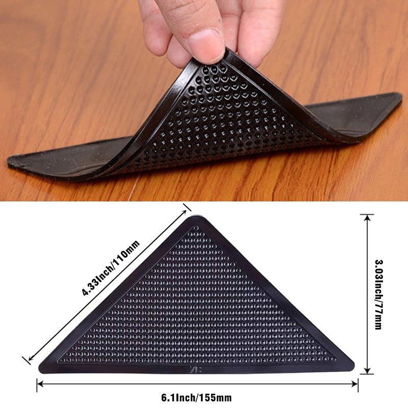 4Pcs Triangle Washable Rug Gripper Non Slip Patch Tape for Tile Carpets