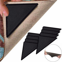 4Pcs Triangle Washable Rug Gripper Non Slip Patch Tape for Tile Carpets