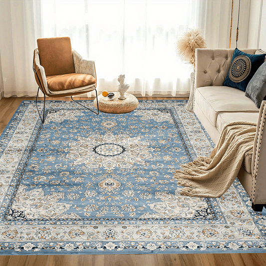 Soft Vintage Boho Area Rug Stain Resistant Washable Rug Anti Slip Backing