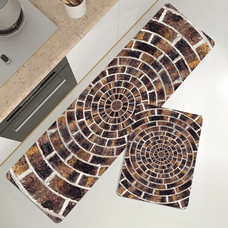 3D Geometric Kitchen Rug Non-slip Floor Mat