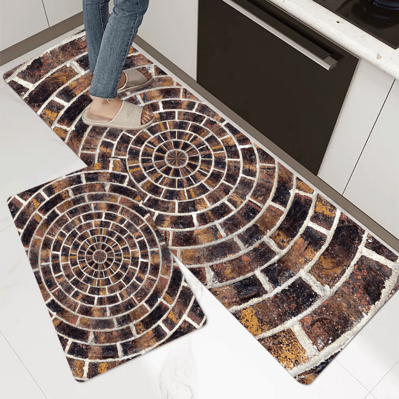 3D Geometric Kitchen Rug Non-slip Floor Mat