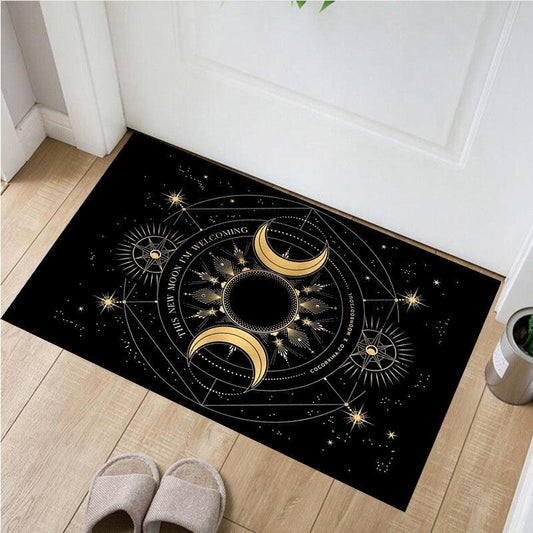 Moon Witch Carpet for Living Room Computer Chair Area Rug Vintage Halloween Deco