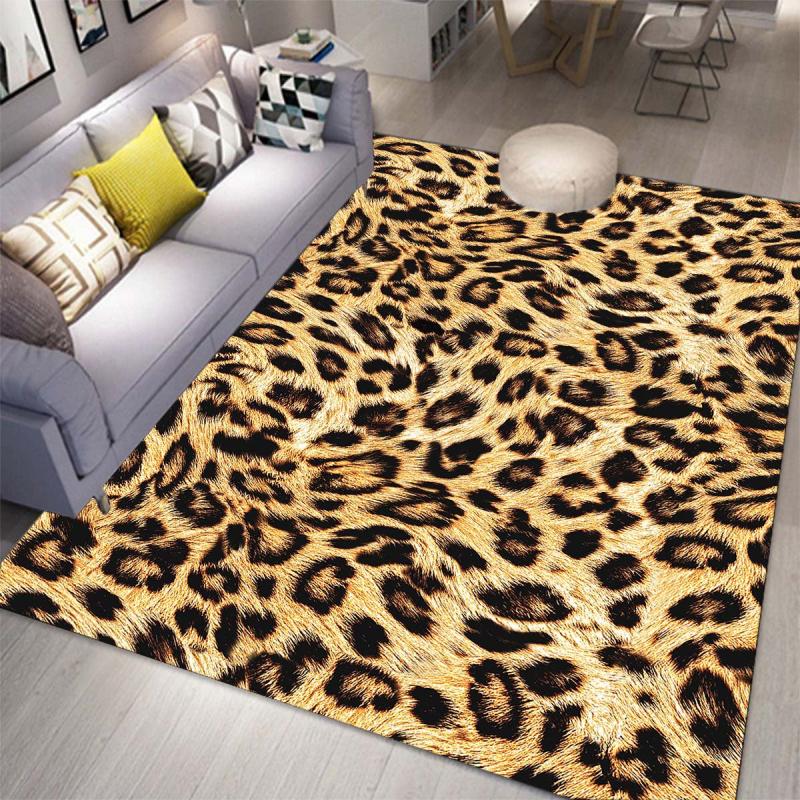 Leopard Carpet Bedroom Bedside Blanket Thick Material Stain Resistant