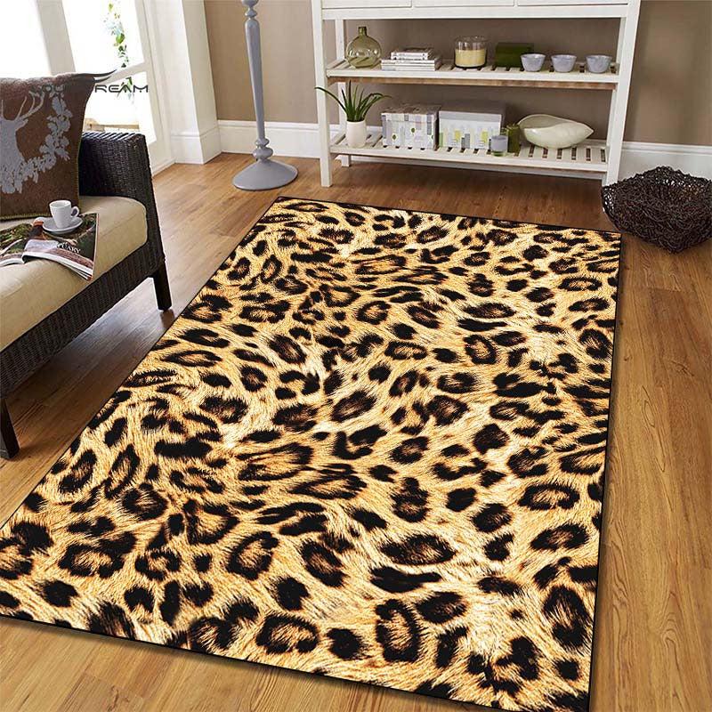 Leopard Carpet Bedroom Bedside Blanket Thick Material Stain Resistant