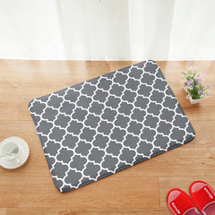 Modern Moroccan Tile Geometric Rug Grey