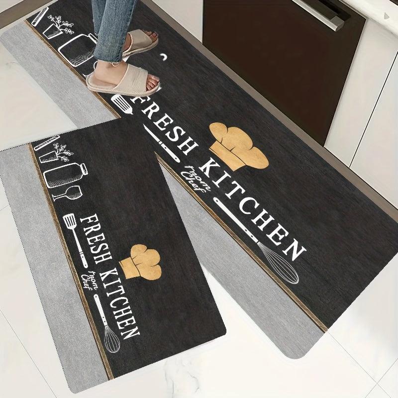 Soft Kitchen Rug Modern Anti Fatigue Non Slip Waterproof Runner Rug