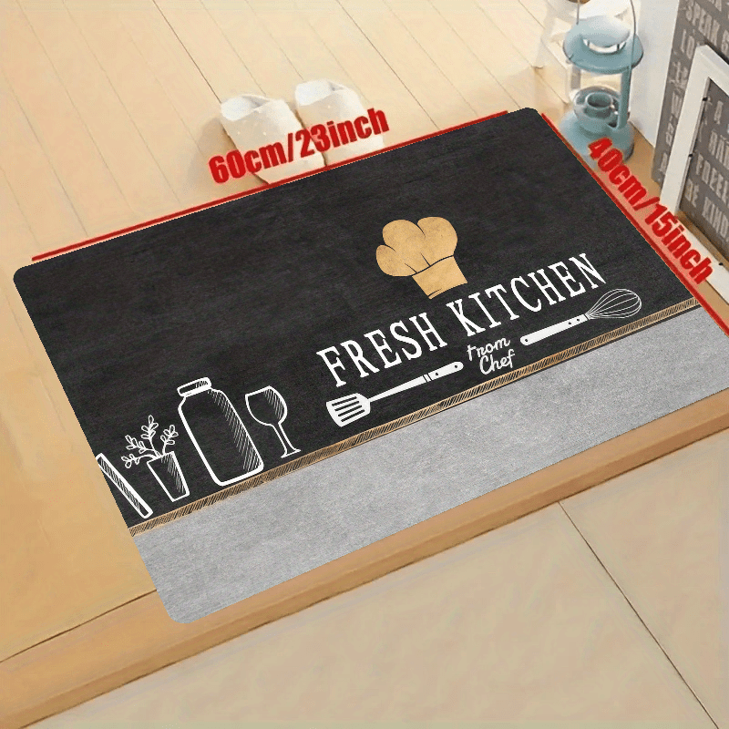 Soft Kitchen Rug Modern Anti Fatigue Non Slip Waterproof Runner Rug