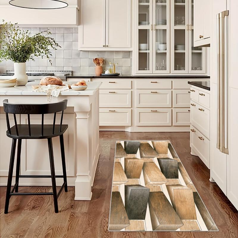 Non Slip Abstract Runner Rug for Laundry Room Hallway Kitchen Stairs