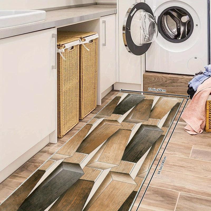 Non Slip Abstract Runner Rug for Laundry Room Hallway Kitchen Stairs