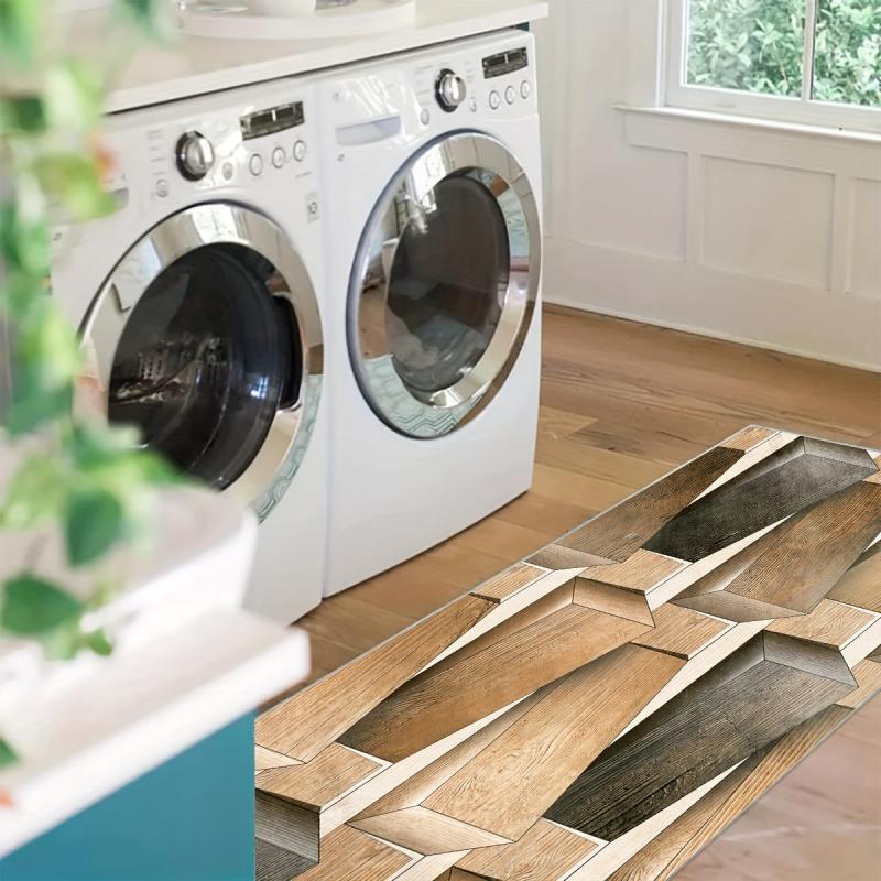 Non Slip Abstract Runner Rug for Laundry Room Hallway Kitchen Stairs