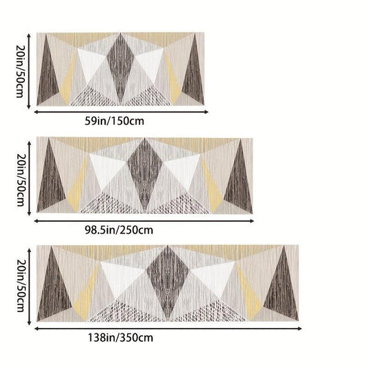 Modern Geometric Runner Rug Non Slip Non Shedding for Hallway Kitchen