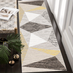 Modern Geometric Runner Rug Non Slip Non Shedding for Hallway Kitchen