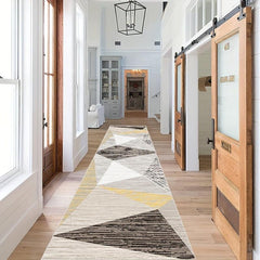 Modern Geometric Runner Rug Non Slip Non Shedding for Hallway Kitchen