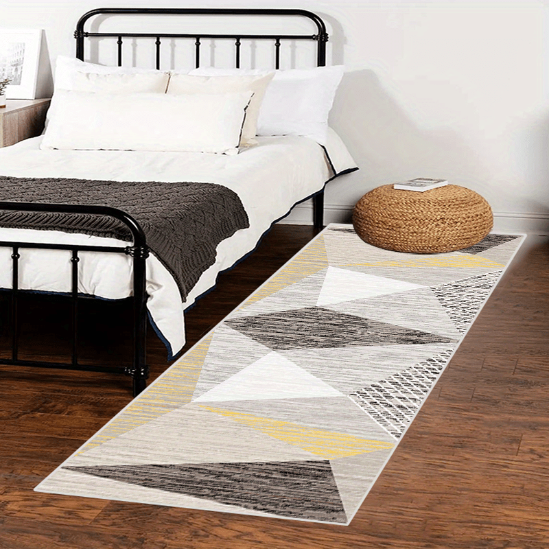Modern Geometric Runner Rug Non Slip Non Shedding for Hallway Kitchen