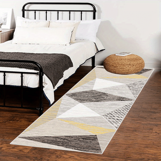 Modern Geometric Runner Rug Non Slip Non Shedding for Hallway Kitchen