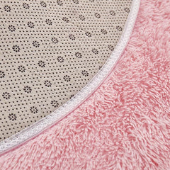 Pink Fluffy Shag Area Rug for Living Room