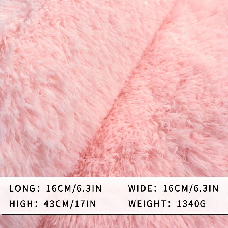 Pink Fluffy Shag Area Rug for Living Room