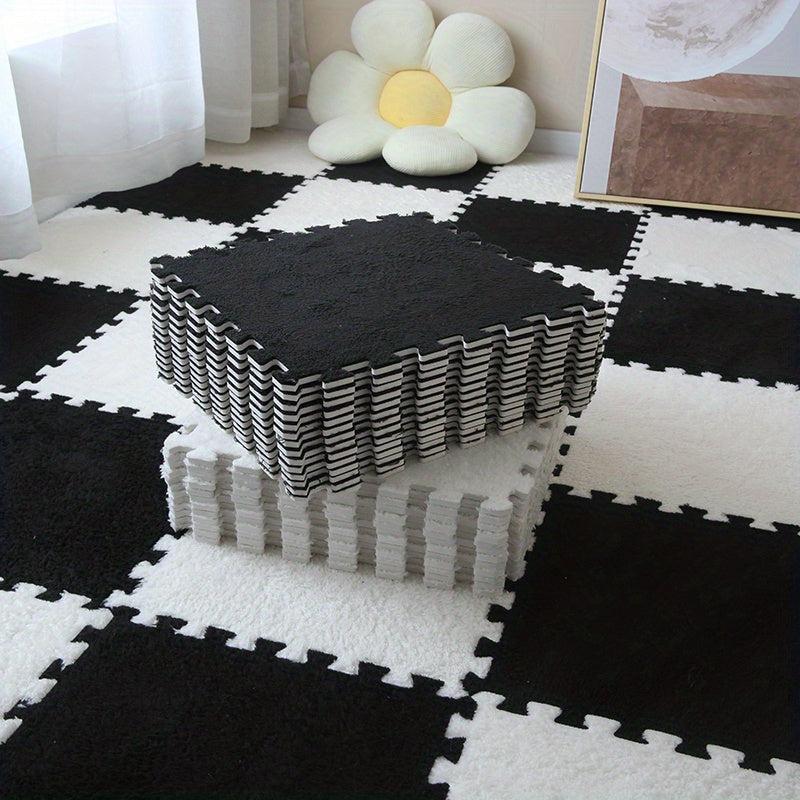 12pcs Interlocking Plush Foam Floor Mat Soft Kids Carpet Mat